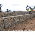 Curved gabion baskets retaining wall